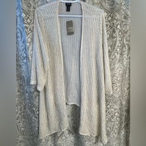 NWT Chico’s Plus Size Gold Shimmer & Cream High Quality 3/4” Sleeve Cardigan